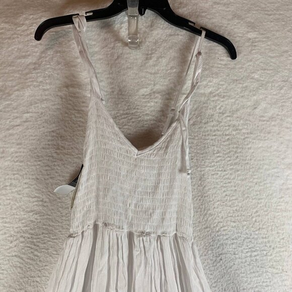 NWT Miken Swimwear Women's Small White Sleeveless Midi Dress Smocked‎ Cover-up - Picture 6 of 10